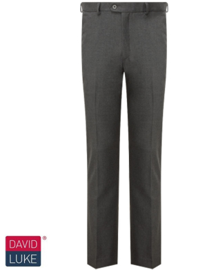 David Luke DL959 Senior Boys Slim Fit Trouser - Grey (Flat Front)